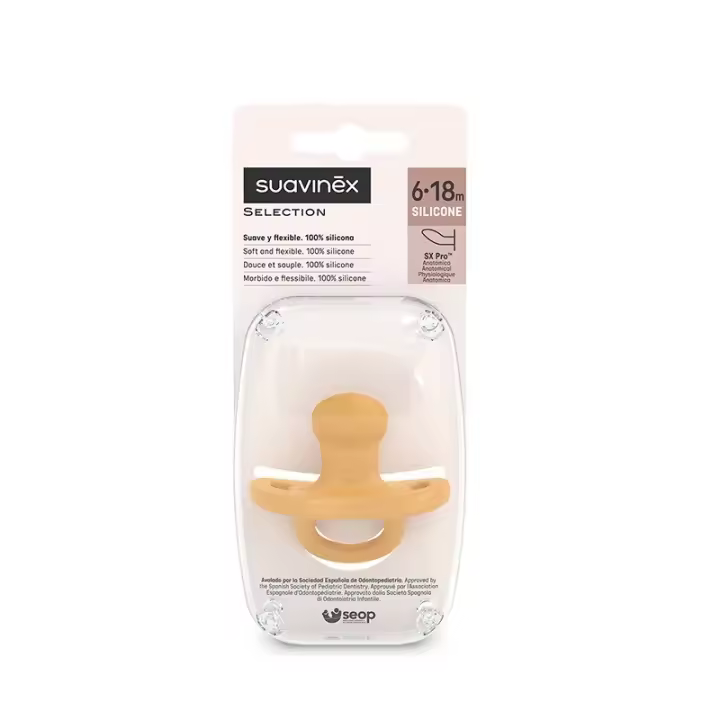 SUAVINEX Chupete Todosilicona SX Pro Anatómica 6-18 Meses (Color Mostaza) ✅ Entrega 24/72h - 1