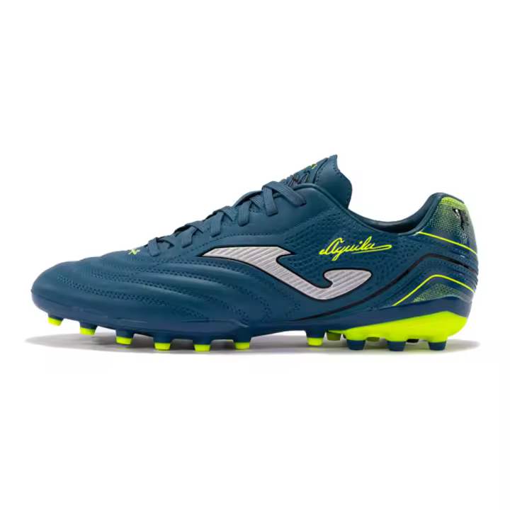 ZAPATILLA JOMA AGUILA 2417 PETROLEO YELLOW ARTIFICIAL GRASS.  Con buena resistencia al desgaste por abrasion. Es para cesped artificial. - 1