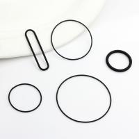 Conectores De Circulo Geométrico Hueco En Metal De Cobre Para El Dibujado De Joyas DIY 6 Piezas Pintura Negra De Spray Charms - details 11