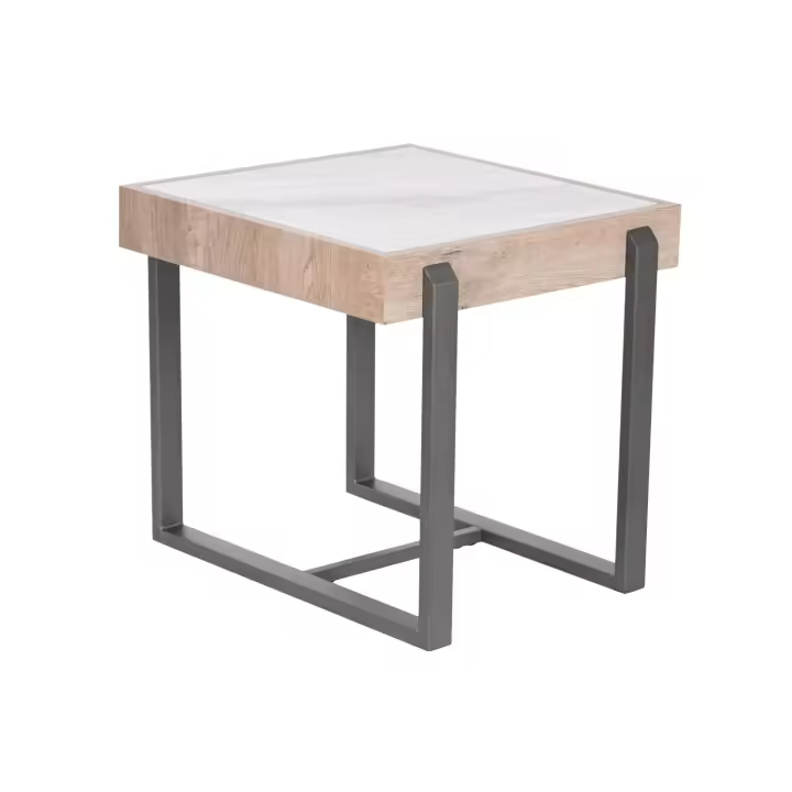 Mesita Auxiliar Metal Piedra Sinterizada 50X54X50 - Fijalo - El mejor complemento para tu hogar. - 1