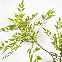 Planta Artificial De Bambú Grande 110cm Con Dos Cucharas Falsa Nandina Hojas Verdes Para Decoración De Jardín Y Hogar Material Plástico - details 4