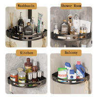 2pcs Estante De Ducha En Esquina Espacioso Almacenamiento Baño Soporte De Pared Montado Para Shampoo Gel De Ducha Accesorios De Baño Plástico - details 5