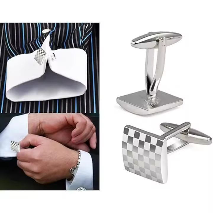 Gemelos de tablero de plata para hombre - 1