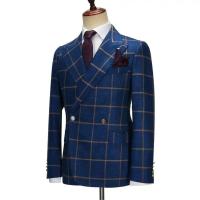 Traje De Novio 2024 Para Hombre Nueva Moda Elegante a Cuadros 2 Piezas Negocios Bodas Personalizado Con Cierre Simple Y Pantalón Cierre De Cremallera - details 5