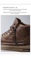 Botas De Hombre Para Otoño E Invierno Con Interior De Peluche Cálida Casual De Exterior Trabajo Moda Versátil Suela Suave Cómodas De Cuero - details 7
