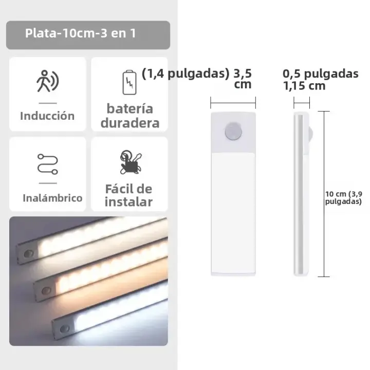 Lámparas LED Recargables De Sensor De Movimiento Para Armario Luz Nocturna Delgada Y Dimmable Para Cocina Y Dormitorio Iluminación De Gabinete - 1