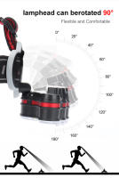 Lámpara Frontal Recargable Con 8 LED Y Luz Roja USB Para Correr Cazar Caminar Y Acampar Con 8 Modos De Iluminación - details 5