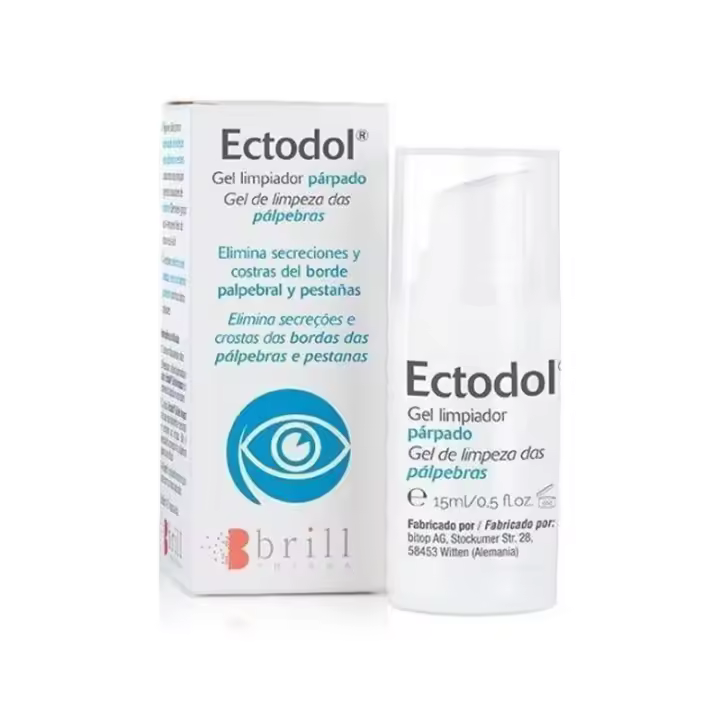 Brill Pharma ECTODOL Gel Limpiador de Párpados 15ml - Higiene Diaria para Párpados y Pestañas - 1
