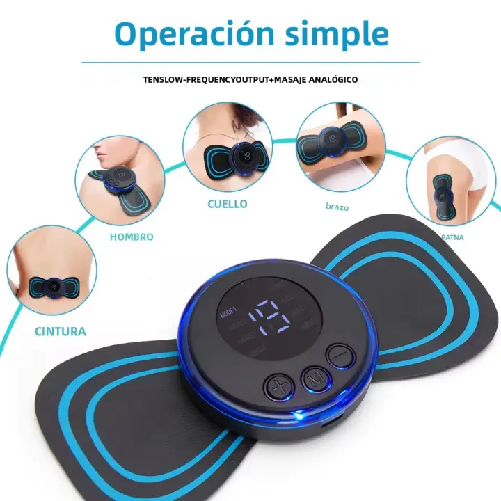 Masajeador De Cuello Inteligente EMS Mini Estimulador Portátil Para Cuello Y Espalda Con Parche De Gel Adhesivo Delgado - 1