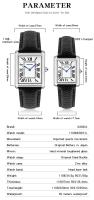 Reloj Deportivo Casual SANDA 1108 Para Hombres Y Mujeres Resistente Al Agua Y Al Desgaste Con Dial Cuadrado De Cuero Legítimo Reloj De Cuarzo De Lujo Para Parejas - details 6