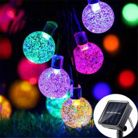 Luces De Cadena Solares Con Bolbolas Para Exterior 5/7/12M Luces De Cristal Solar Para Courtyard Instalación Por Asamblea Fuente De Energía Solar - details 3