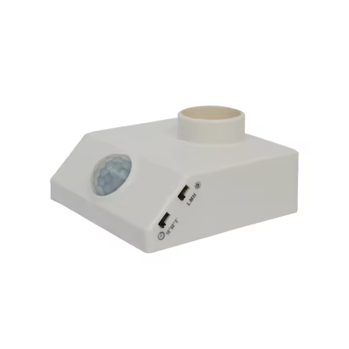 Ledkia Sensor de Movimiento PIR Crepuscular 360º de Pared para Bombillas E27 Blanco - 1