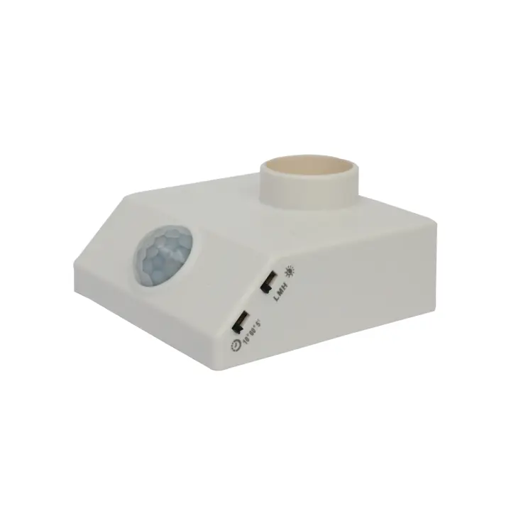 Ledkia Sensor de Movimiento PIR Crepuscular 360º de Pared para Bombillas E27 Blanco - 1
