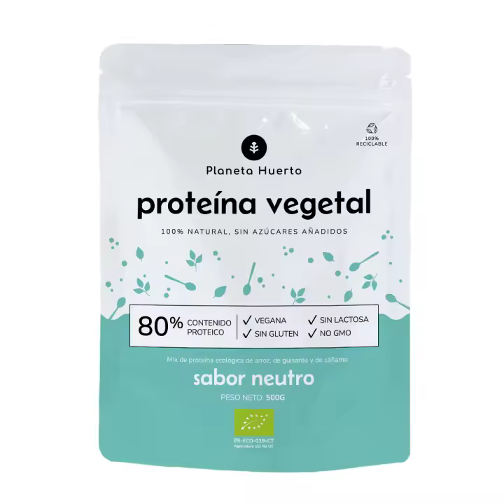 PLANETA HUERTO | Proteína Vegetal ECO 80% Neutra 500 g - Opción Versátil y Alta en Proteína para Uso Diario en Batidos y Recetas Saludables - 1