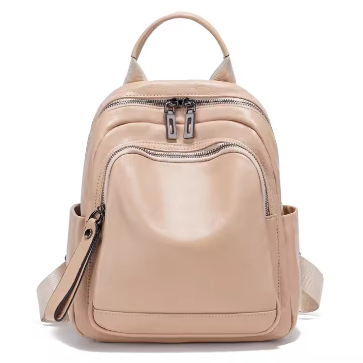 Mochila De Cuero Genuino 100% Zency Para Mujer Gran Capacidad Estilo De Viaje Nueva Mochila Para Damas Escuela Bolsa De Mano - 1