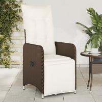 vidaXL Sillón reclinable de jardín con cojines ratán sintético en color Gris/Negro/Marrón y más | acolchados duraderos para sofás de jardín terraza exterior - details 2