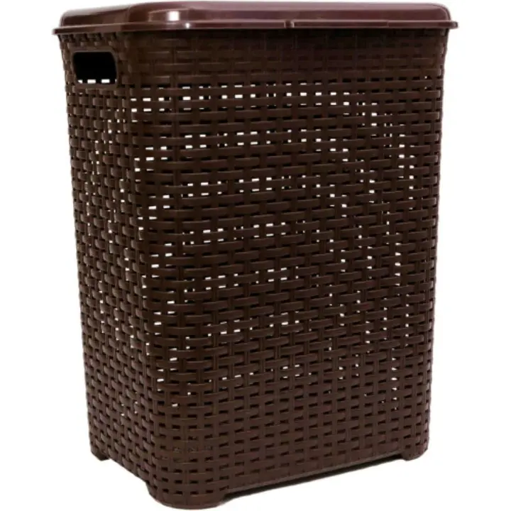 COSHANO Cesta de la ropa Pongo todo Cesto Mimbre plástico para la Colada efecto Rattan (Wengué) - 1
