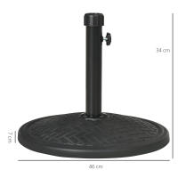 Outsunny Base de Sombrilla de Hormigón Soporte para Parasol de 14 kg Pie de Parasol para Mástil de Ø32-38 mm para Jardín Terraza Patio Ø46x34 cm Negro - details 2