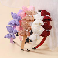 Diadema De Mariposa Exquisita Con Perlas Simuladas Para Niñas Accesorio Lindo Para El Día Diadema De Cabello Para Niñas Decorativa Para Todas Las Estaciones - details 3