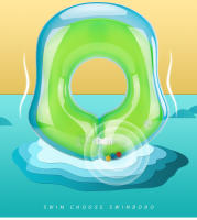 Anillo de natación Swimbobo para bebés, axila, anillo de cintura para niños en forma de U, doble bolsa de aire, axila. - details 7