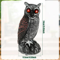 1/2Pcs Despavoridor De Pájaros Solares En Resina Con Ojos Parpadeantes Y Cabeza Giratoria Estatua De Buho Para Jardín Lawn Decoración De Exterior - details 8