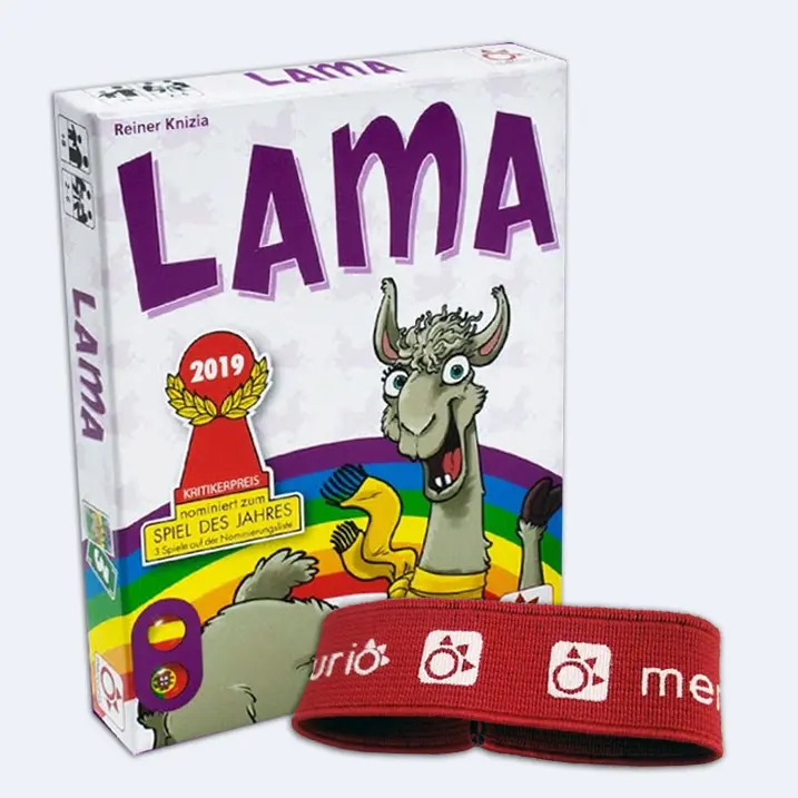 Lama - divertido juego de cartas familiar y Party Game en Español, Incluye Banda elástica gratis de regalo, Mercurio - 1