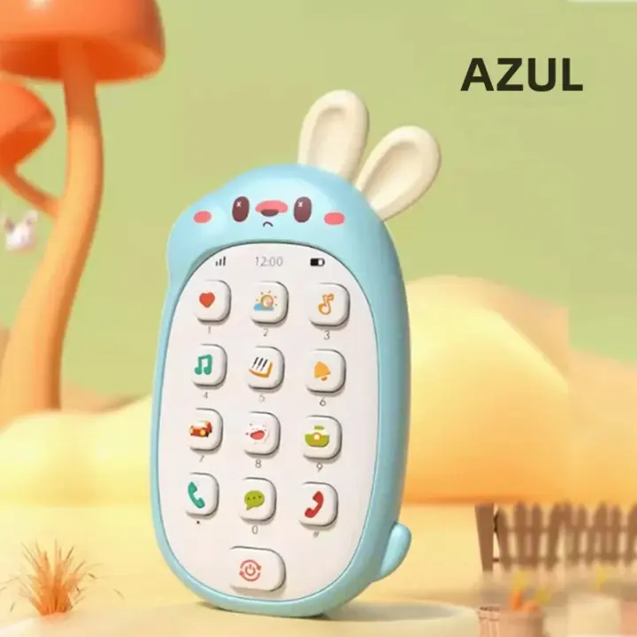 Juguete De Masticar Para Bebé Teléfono Sin Batería No Tóxico Y Sin Olor Multifuncional Con Música Conejo Infantil - 1