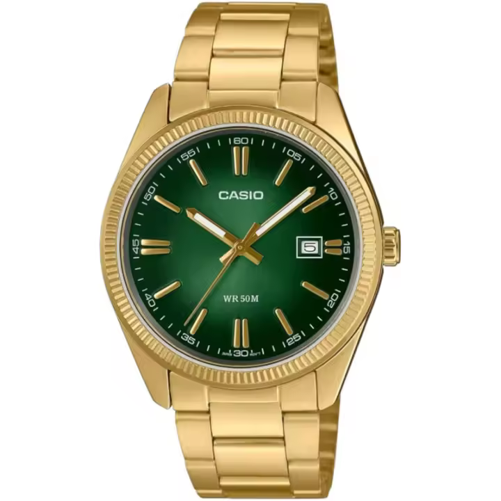 Reloj Casio Collection Dorado Esf Verde Mtp-1302pgc-3av - 1