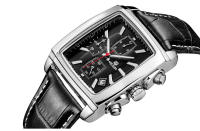 Reloj De Cuarzo Para Hombre Megir Con Correa De Cuero Y Dial Rectangular Cronógrafo Azul Estilo Casual Resistentes Al Agua - details 12