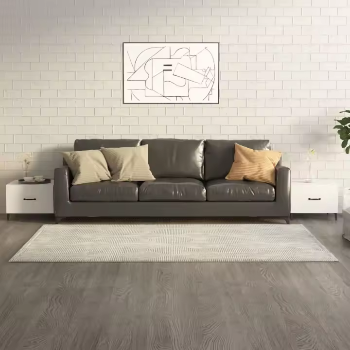 vidaXL Mesa de centro patas de metal 2 uds blanco brillo 50x50x40 cm - 1