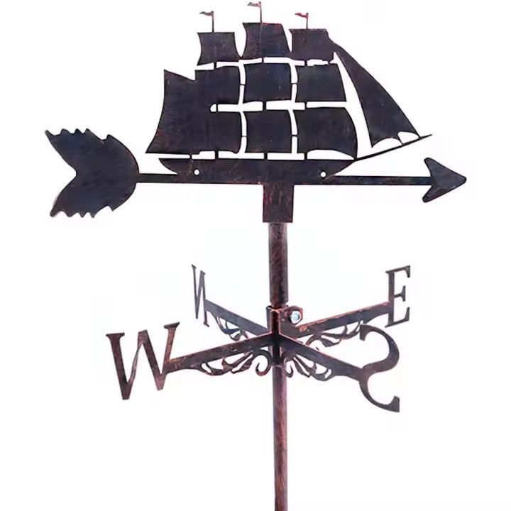 Veleta de Viento de Metal, Veleta de Acero Inoxidable para Exteriores, Techo de Hierro, jardín, decoración de Patio al Aire Libre - 1