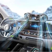 Ventilador de coche, 1 unidad, USB, 5 V, ventilador de refrigeración automático, ventilador de doble cabezal con ventosa para coche, rotación de 360 grados, ajustable, 3 velocidades, electrodomésticos para coche, ventilador de refrigeración para coche - details 3