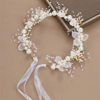 ZAKOL Adorno De Cabeza Romántico Y Dulce Para Novia Con Perlas Y Flores Diadema De Joyería De Boda Para Niñas - details 3