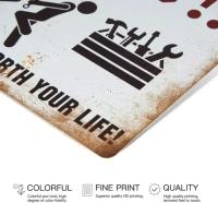 Cartel Decorativo De Advertencia Putuo En Metal Para Uso Interior Y Exterior Vintage 20x30cm No Toques Mis Herramientas - details 2