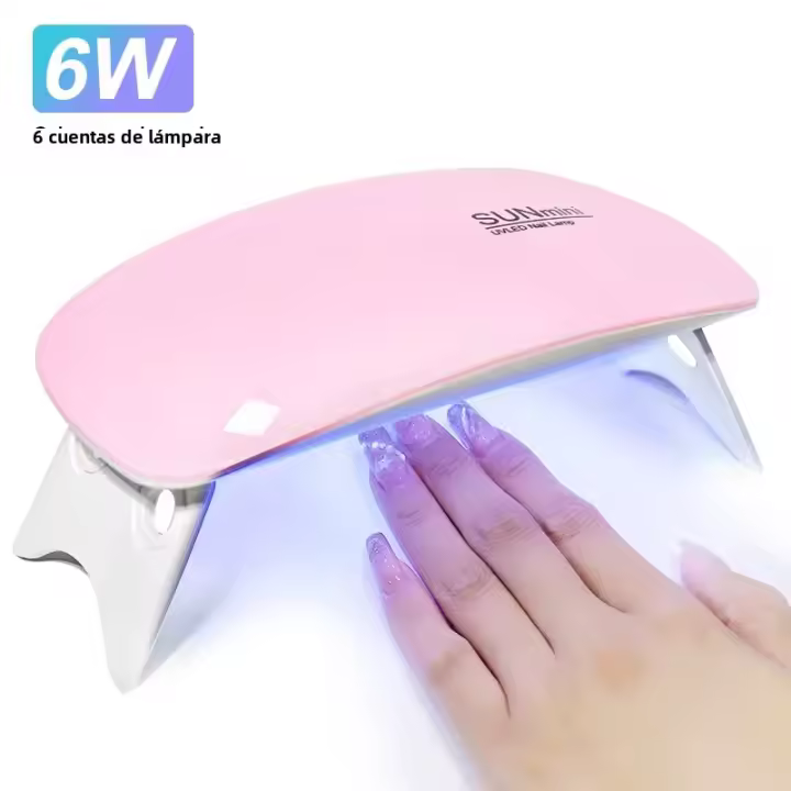 Mini Secador De Uñas 6W Con 6 Lámparas LED UV Para Manicura Portátil Secado Rápido De Polvo De Uñas Con Cable USB Para Uso En Casa - 1