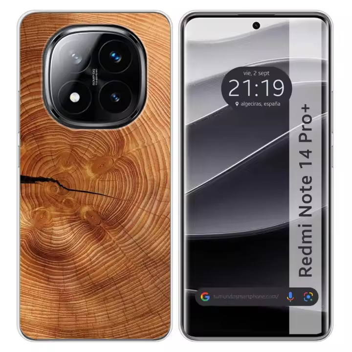 Tumundosmartphone Funda Silicona para Xiaomi Redmi Note 14 Pro+ Plus 5G diseño Madera 04 Dibujos - 1