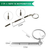 Mini Herramienta De Reparación 3 En 1 Llave De Destornillador Para Gafas Sol Y Relojes Kit De Reparación De Lentes Con Destornillador De Encastre Y Phillips Material De Acero Cromo-vanadio - details 1