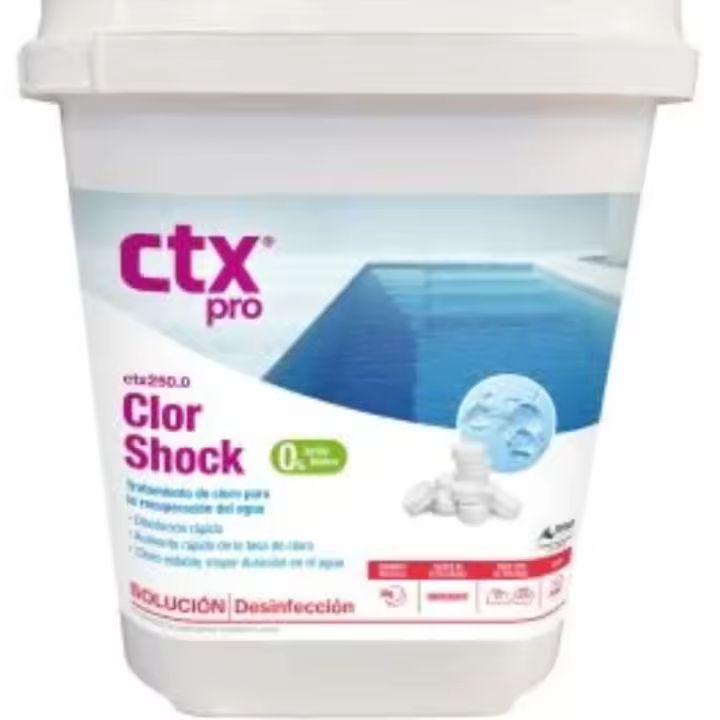Cloro choque 5 Kg,Pastilla Ctx Pro - 250 0% Ácido Bórico Acción Rápida Mantenimiento De Pisicina - 1
