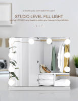 Espejo De Maquillaje Moderno Con Luz USB Tres Tonos Luz De Espejo Luz De Cabeza Bombilla Decorativa Lámpara De Vanidad - details 3