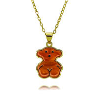 Collar, Cadena de collar, juego de pendientes, Gargantilla, pendientes, Cadena, Colgante, joyería, Oso animal de Maple inoxidable para Mujer - details 4