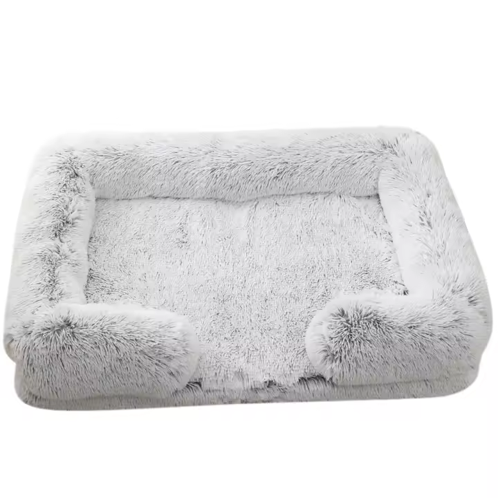 Sofá Para Perros Mediano Cubierta Media Suave Cuadrado Plush Cama Para Mascotas Gatos Relleno Total Almohadilla De Gato Casa De Animales - 1