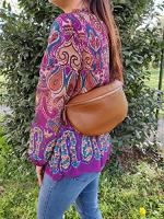 Rinoneras Mujer, Bolso de cuero para Mujer, Bolso de Mujer elegant, riñonera con Correa para el hombro, cinturón ajustable, Cuero genuine Made in Italy, Modelo EASY (L Leather) - details 1