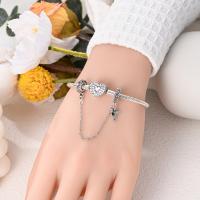 Cadena De Seguridad De Plata Esterlina 925 Estrella Luna Corazón Bordeado Con Clip De Silicona Para Pulsera Original Joyería DIY Regalo - details 8