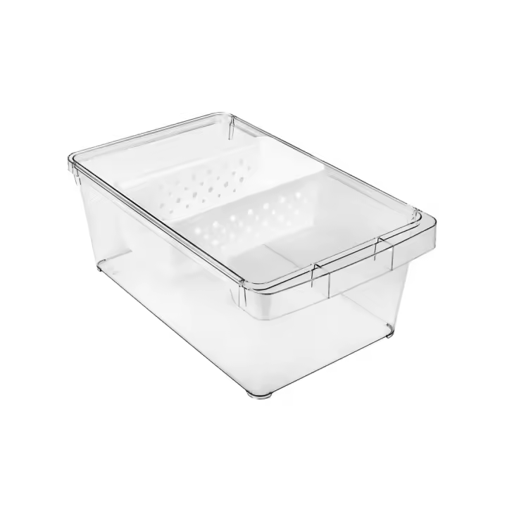 HOGUITA-Cajón Organizador Nevera con Cesta y Separador, Organizador Frigorífico para Alimentos, Verduras y Congelados, Ideal para Maximizar Espacio en el Frigorífico y Mantener el Orden - 1