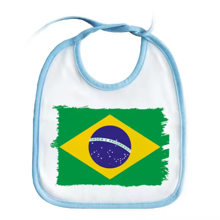 MERCHANDMANIA BABERO COLOR bandera brasil pais gobierno brasileño baby bib - 1