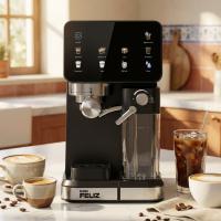 Cafetera Espresso Semiautomática 20 Bar 1350W con Pantalla LCD, Máquina de café con Depósito de Leche 500ml, Compatible Nespresso, Espresso, Cappuccino, Americano, Depósito Agua 1.5L, Autolimpieza, Don Feliz - details 1
