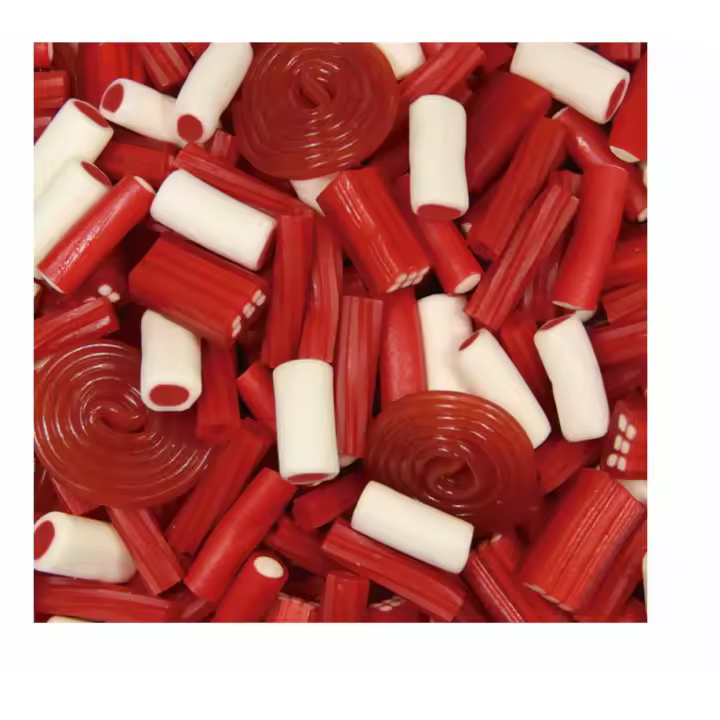 HARIBO FAVORITOS RED&WHITE 1KG El mejor surtido de haribo favoritos con nuestros discos de fresa, balla-balla red, balla-balla white, mega torcidas fresa y ladrillos fresa-nata. Sabor de Haribo TOP original calidad de confianza - 1
