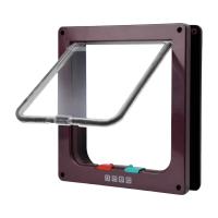 Puerta De Salida Para Perros Y Gatos Con Cerradura De Seguridad En 4 Direcciones Tamaño Transparente ABS Plástico Puerta Para Mascotas Seguridad Para Gatos Y Perros Pequeños - details 8
