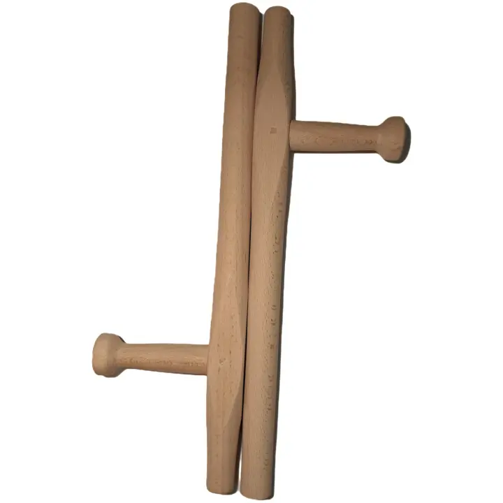 Tonfa madera de haya, Tuifa, Tonka, Tonkwa, Porra artesanal para Karate y Kobudo Pareja. - 1