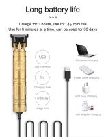 Cortadora De Pelo Eléctrica Vintage T9 Recargable Para Hombres Trimmer Profesional De Peluquero Barbería Con Carga Rápida 40 Minutos De Uso - details 7